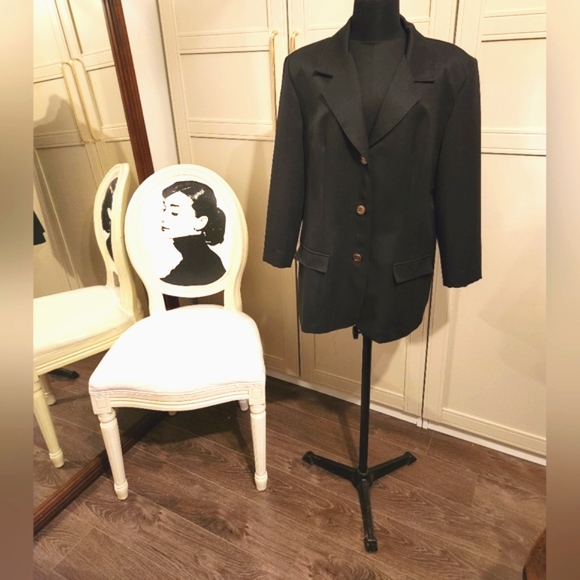 Vintage Hampton Row Black Blazer with Gold Buttons - Picture 2 of 10